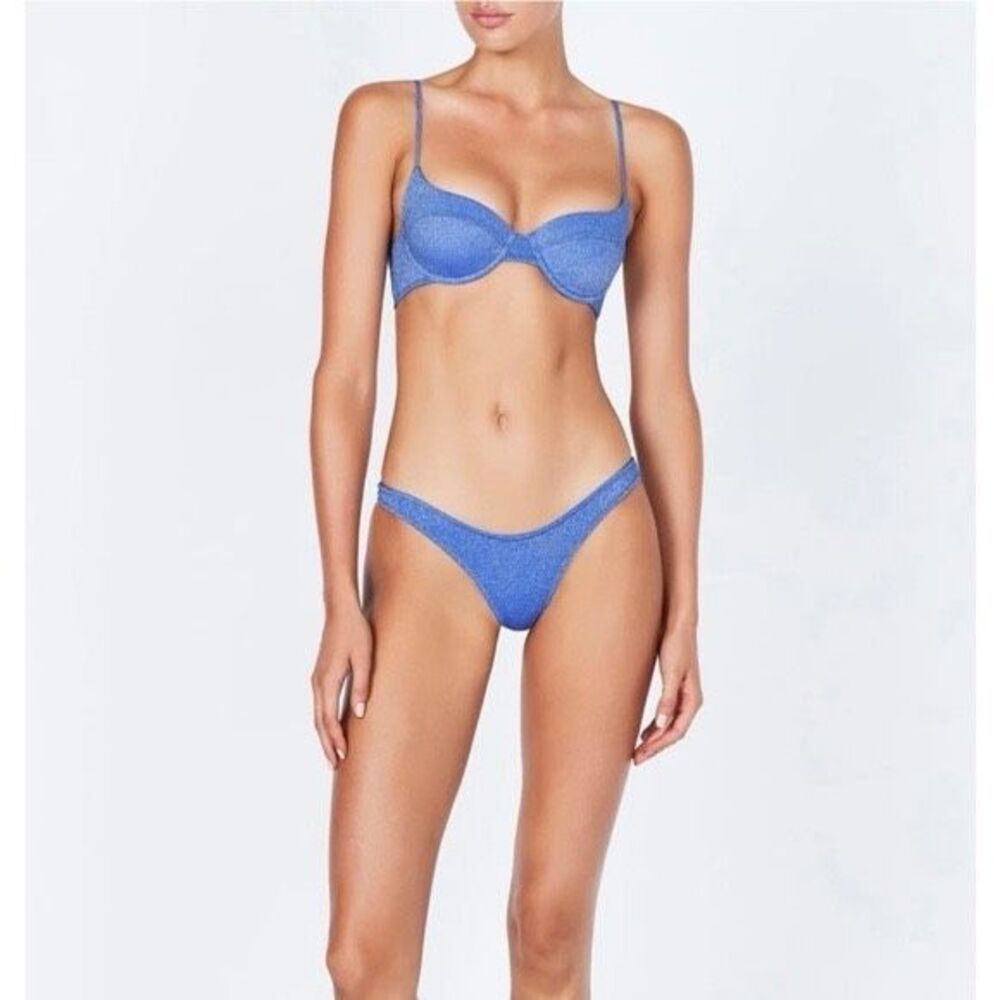 Triangl Blue Sparkly  Bikini Set Small Top / Medium Bottom